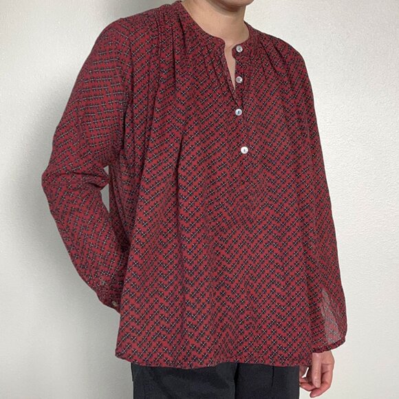 Rustic Red, Geo-Organic Vintage Blouse by Matta NY - Picture 2 of 10